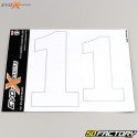 Números 1 Evo-X Racing brancos brilhantes (conjunto de 4)