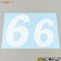 Zahlen 6 Evo-X Racing helles Weiß (4er-Set)
