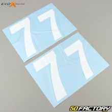 Stickers numéro 7 Evo-X Racing blancs brillant (jeu de 4)