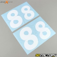 Number 8 Evo-X Stickers Racing bright whites (set of 4)