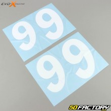 Number 9 Evo-X Stickers Racing bright whites (set of 4)