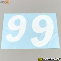 Numeri 9 Evo-X Racing bianchi brillanti (set di 4)