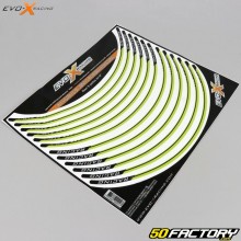 Stickers liserets de jantes Evo-X Racing 17 pouces jaunes