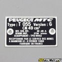Manufacturer&#39;s plate Peugeot 103 055 version G (2 February 1996) (same origin)