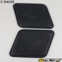 Matrículas de cuadrilátero de café race r, vía plana C-Racer  negro (paquete de XNUMX)