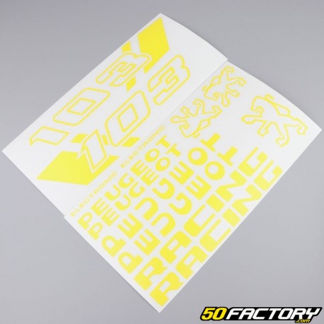 Kit déco Peugeot 103 RCX Racing jaune lumineux