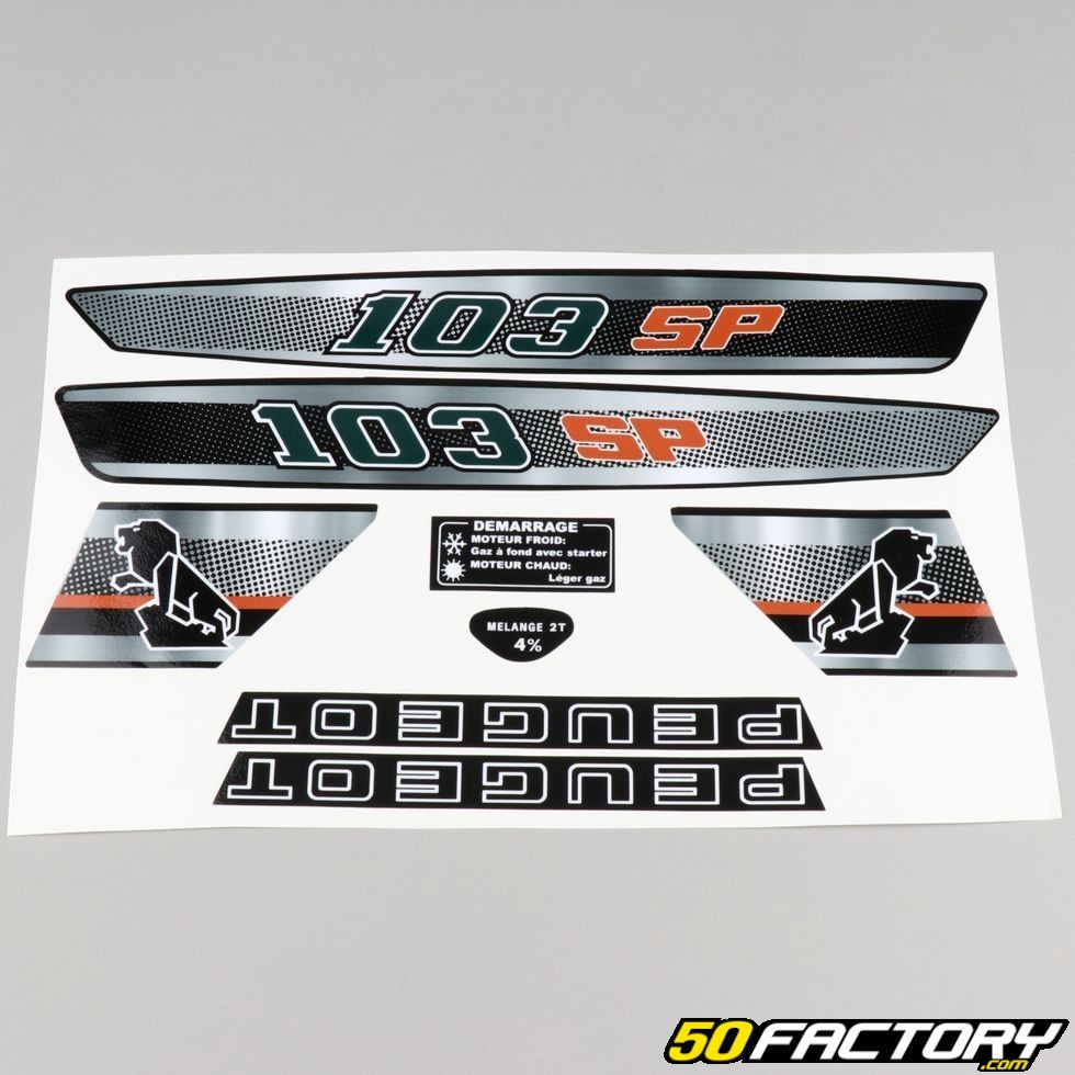 Kit déco Stickers Peugeot 103 SP Gris foncé - Super Fabrique