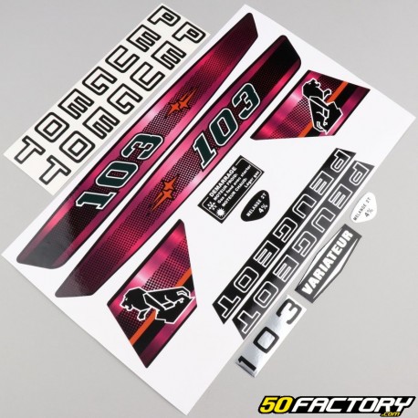 Decoration  kit Peugeot 103 MVL dark pink