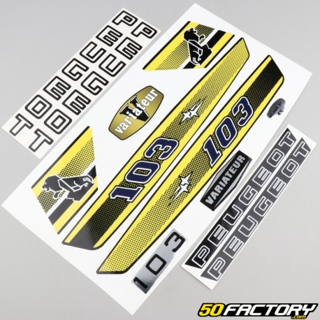 Standard graphic kit Peugeot 103 MVL yellow