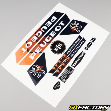 Standard graphic kit Peugeot 103 MVL electronic black and orange