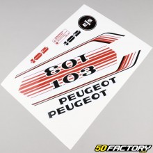 Kit decorativo tipo Peugeot 103 Vogue vermelho