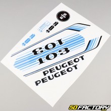 Kit grafiche adesivi di tipo Peugeot 103 Vogue blu