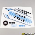 Standard graphic kit Peugeot 103 Vogue blue