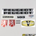 Kit gráfico padrão Peugeot 103 VS amarelo