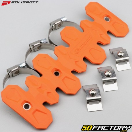 Protección del colector de escape corta Polisport  naranja