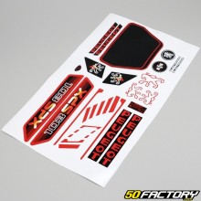 Kit grafiche adesivi Peugeot 103 SPX fase 1 (cerchi Leleu) nero e rosso