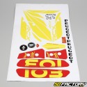 Kit déco Peugeot 103 RCX LC rouge et jaune