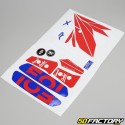 Kit decorativo Peugeot 103 RCX LC azul e vermelho