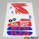 Kit decorativo Peugeot 103 RCX LC azul e vermelho