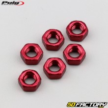 Écrous Ø6x1.00 mm Puig rouges (lot de 6)