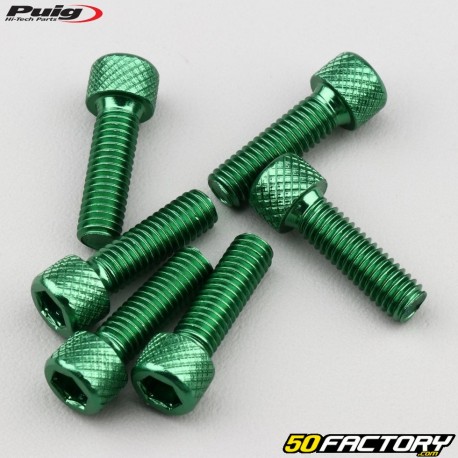 6x20 mm screws head BTR Puig green (set of 6)