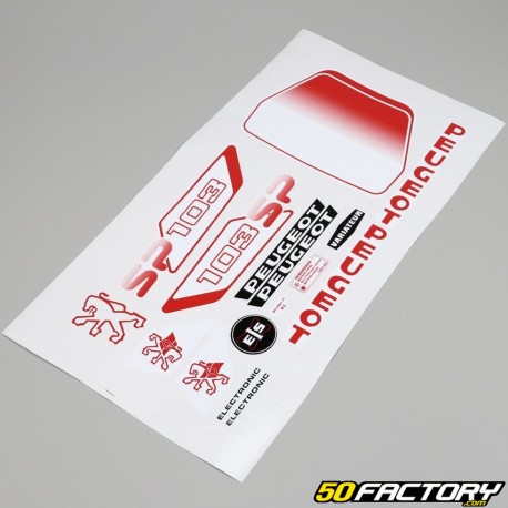 Kit decorativo Peugeot 103 SP3 branco e vermelho