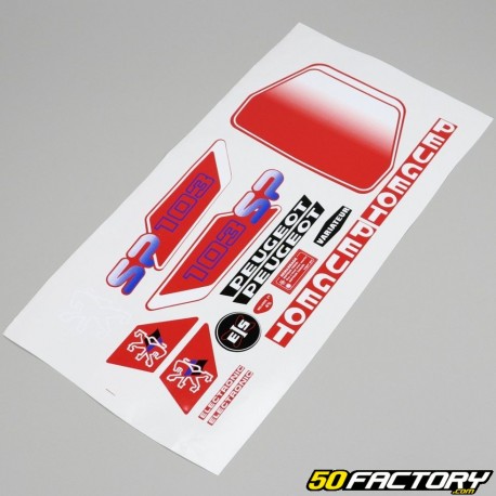 Decoration  kit Peugeot 103 SP3 red and blue