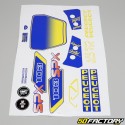 Kit decorativo Peugeot 103 SPX fase 1 (jantes Grameca) azul e amarelo