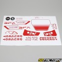 Kit decorativo Peugeot 103 SPX LC fase 1 (jantes Grimeca) branco e vermelho V1