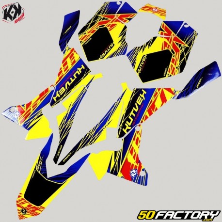 Kit déco Suzuki LTR 450 Kutvek Eraser bleu et jaune