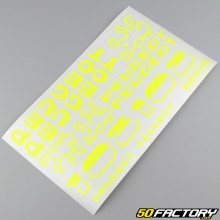 Kit grafiche adesivi di tipo Peugeot 103 MVL,  Vogue giallo neon