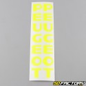 Etiquetas adhesivas para vainas de horquilla Peugeot 103 amarillo fluorescente