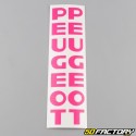 Etiquetas adhesivas para vainas de horquilla Peugeot rosa neón