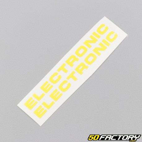 Stickers "Electronic" de carters moteur Peugeot 103 jaunes lumineux