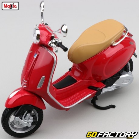 Scooter em miniatura XNUMX/XNUMXth Vespa Primavera  XNUMX Maisto vermelho