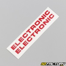 decals &quot;Electronic&quot; of crankcases Peugeot 103 red