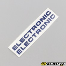 Stickers "Electronic" de carters moteur Peugeot 103 bleus foncé