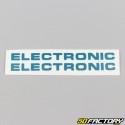 Stickers "Electronic" de carters moteur Peugeot 103 bleus turquoise