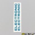 decals &quot;Electronic&quot; of crankcases Peugeot 103 blue turquoise