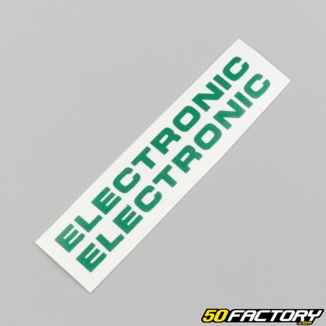 Stickers "Electronic" de carters moteur Peugeot 103 verts