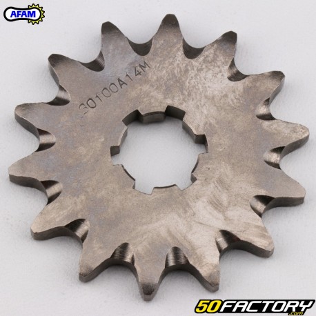 14 teeth 420 box output sprocket Yamaha DT MX 50, DTR 50, FS1, PW 80, Kawasaki KX 85 ... Afam SC (anti-mud)