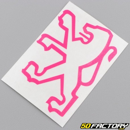 Sticker "lion" de garde boue avant Peugeot 103 rose fluo