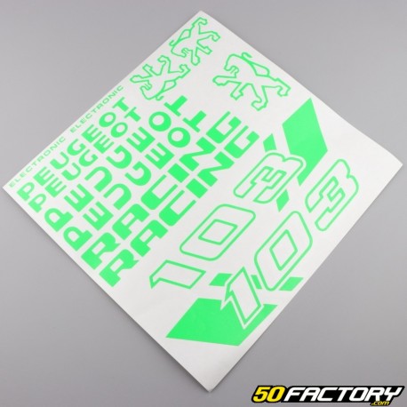 Standard graphic kit Peugeot 103 RCX Racing flashy green