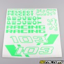 Standard graphic kit Peugeot 103 RCX Racing flashy green