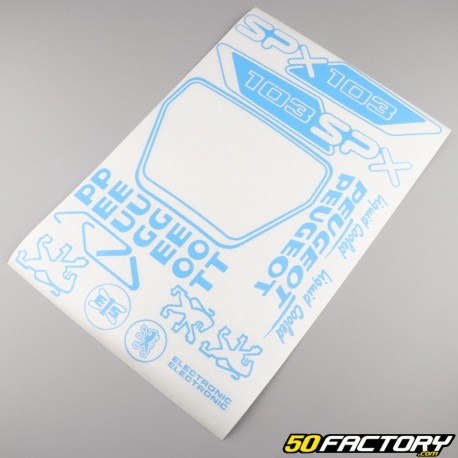 Kit grafiche adesivi Peugeot 103 SPX azzurro V2