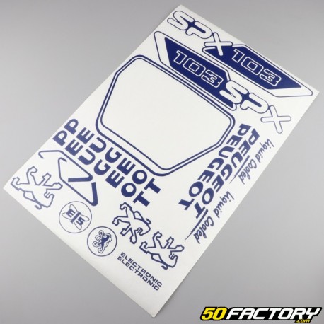 Kit grafiche adesivi Peugeot 103 SPX blu scuro V2