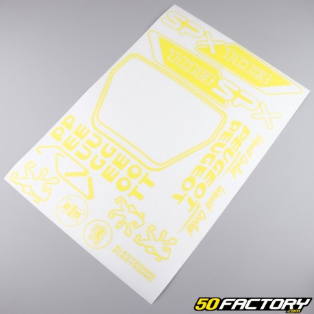 Kit grafiche adesivi Peugeot 103 SPX giallo luminoso V2
