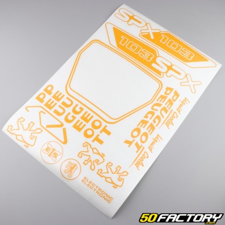 Kit grafiche adesivi Peugeot 103 SPX giallo dorato 2