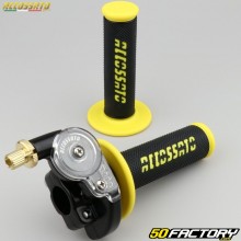 Gas handle complete with Accossato coverings Racing semi-waffle black and yellow