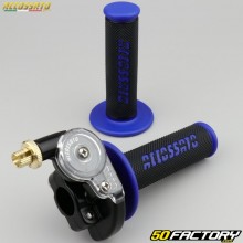 Gas handle complete with Accossato coverings Racing semi-embossed black and blue